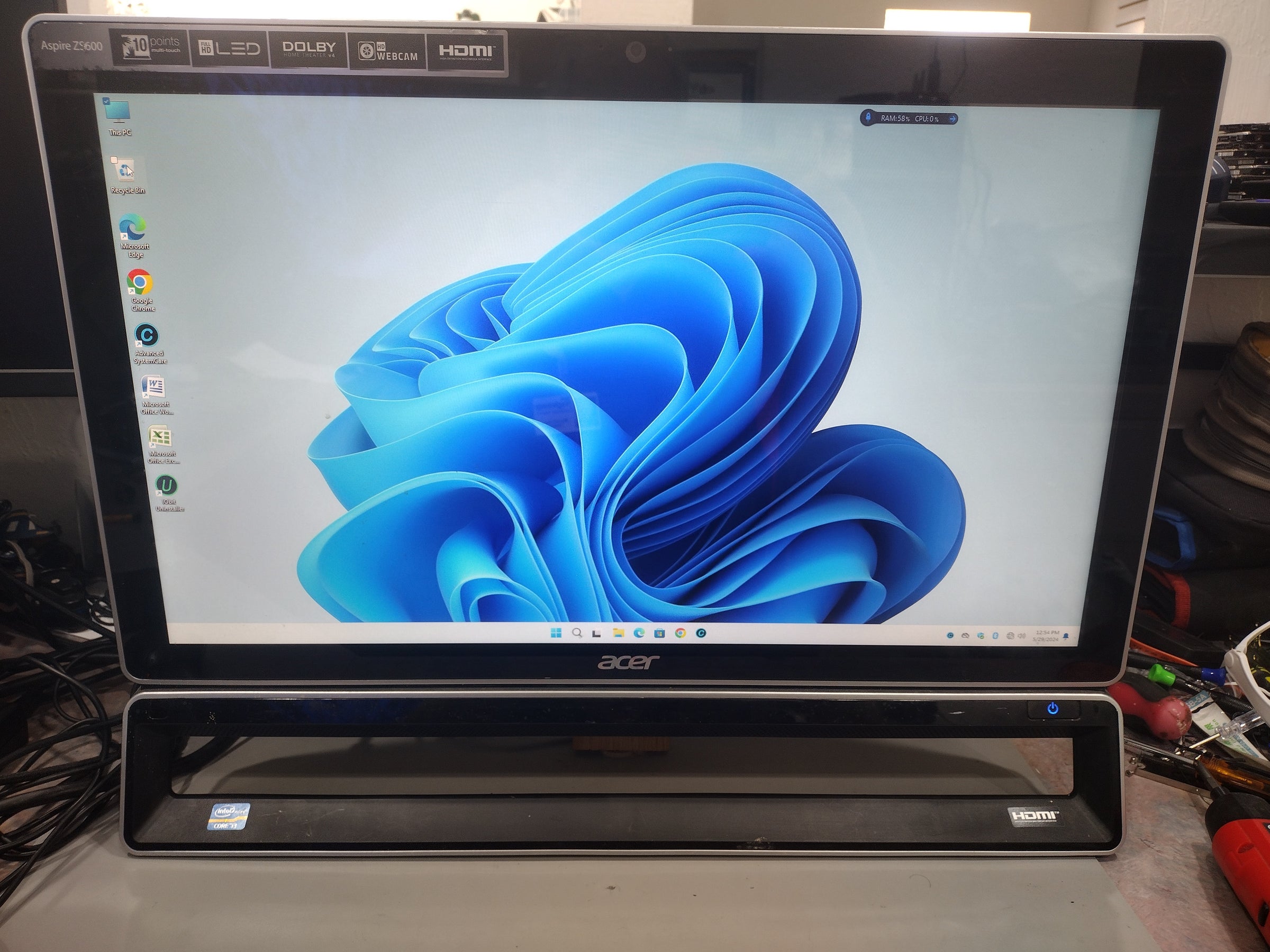 ACER Aspire ZS600 AIO Touchscreen i3-3220 4gb Ram